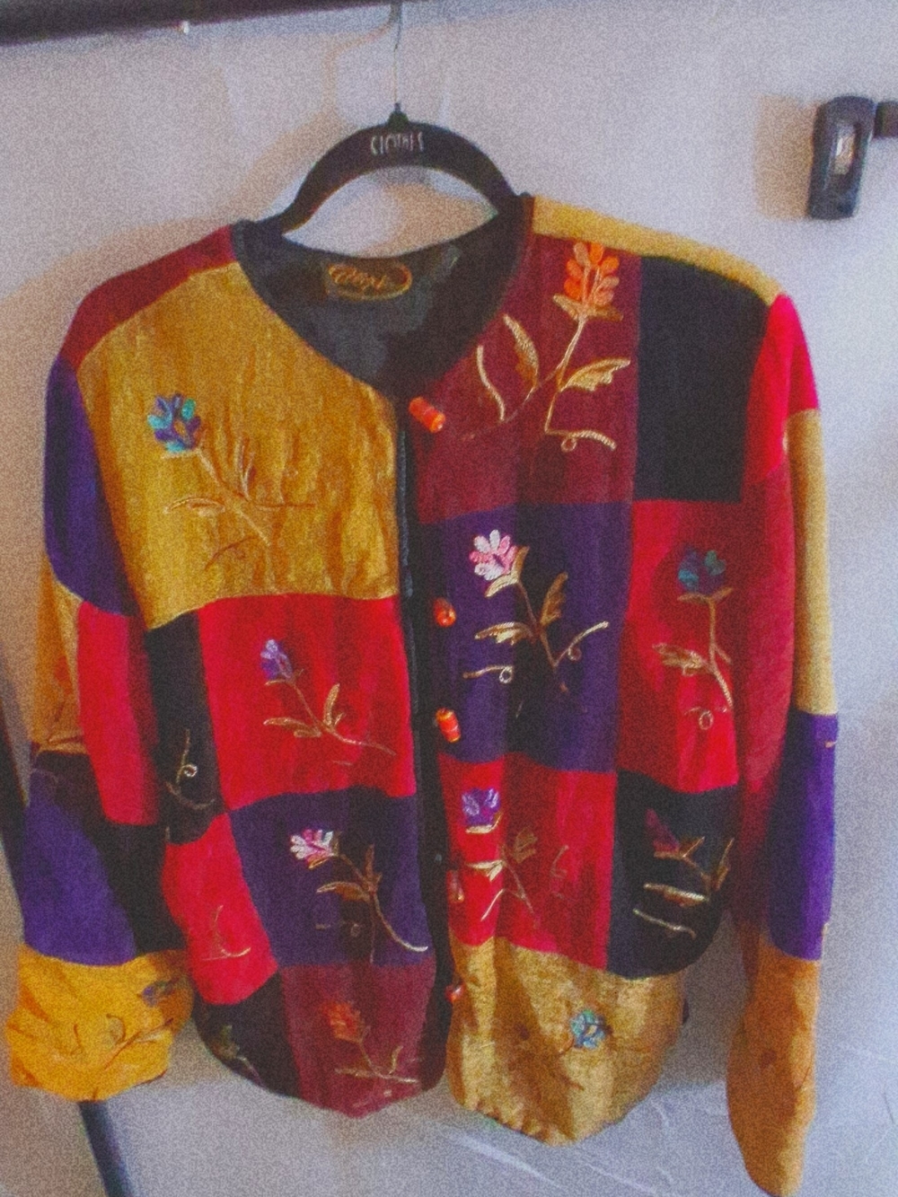Colorblock Embroidered Teddy Jacket - Multi Color